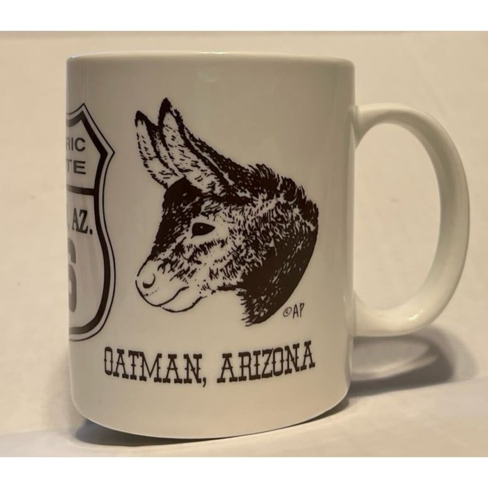 Vintage Historic Route 66 Oatman Arizona Burro Donkey Coffee Mug Retro Souvenir